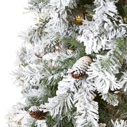 8ft. Pre-Lit White River Mountain Pine Artificial Christmas Tree, Clear LED Lights